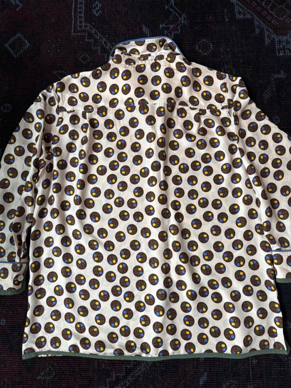 Tory Burch "Floral Dot" Silk Twill Button Down Shirt | Size M | Pajama-Inspired - Picture 8 of 9